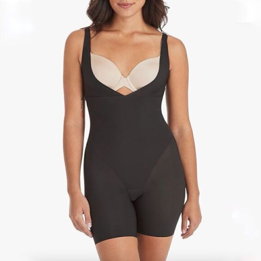 Maidenform Womens Open Bust Body Shaper Black